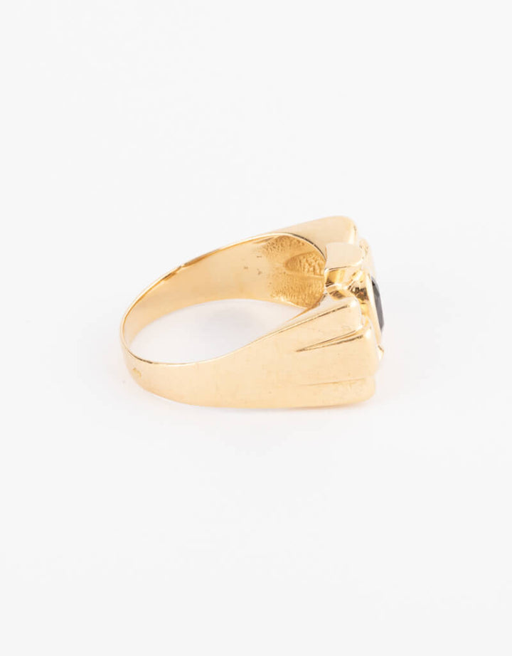 Caillou Paris - Bague ancienne saphir Araia profil