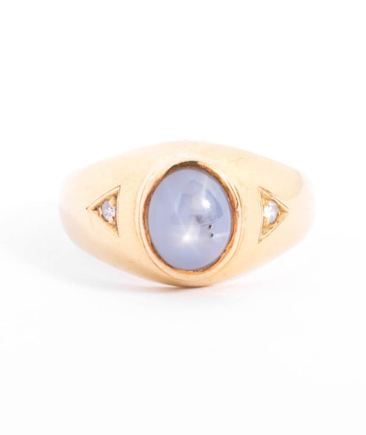 Caillou Paris - Bague ancienne saphir Asdrig face