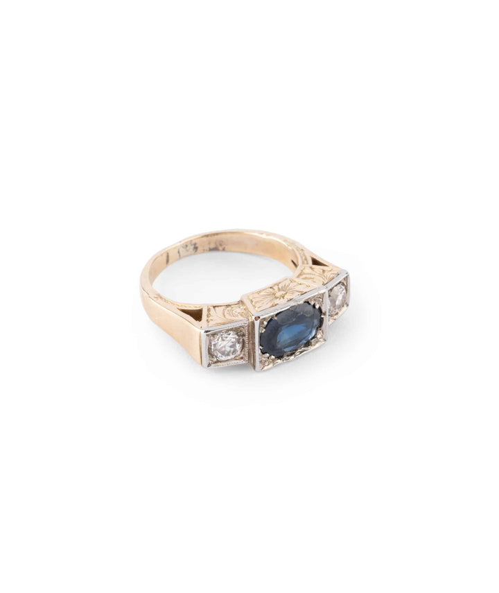 Caillou Paris Bague Ancienne Saphir Elvie Droite