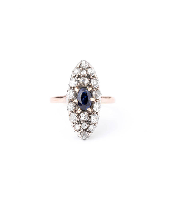 Bague marquise ancienne saphir Indranil - Caillou Paris