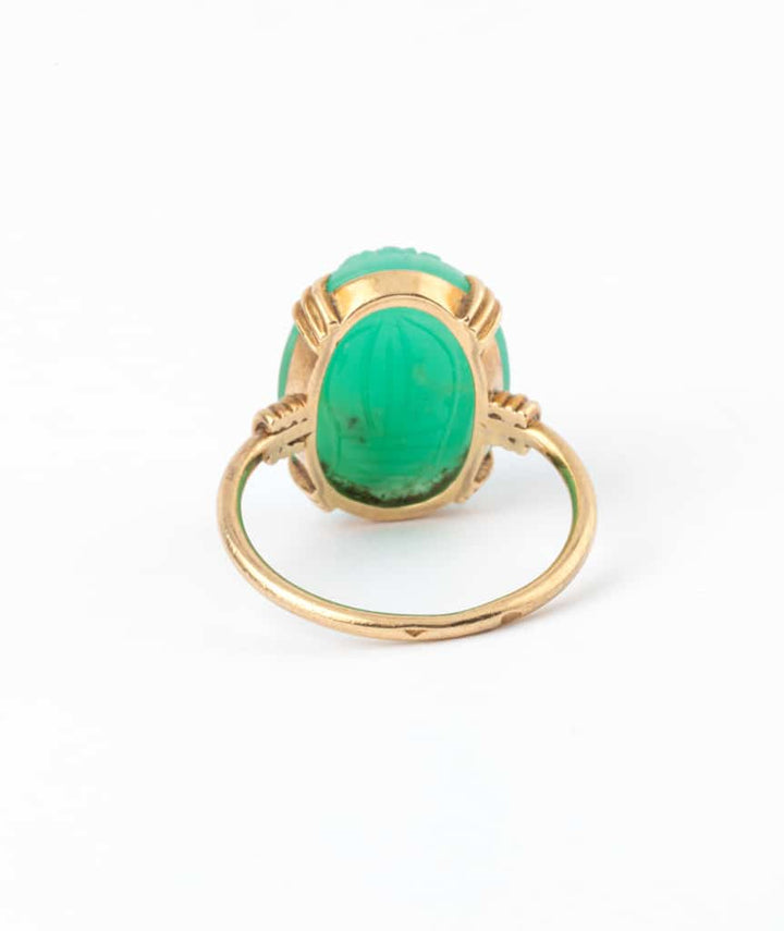 Caillou Paris - Bague ancienne scarabee “Khepri” dos