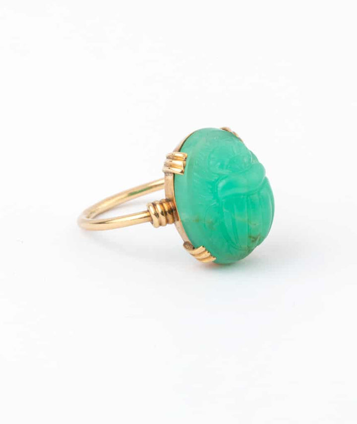 Caillou Paris - Bague ancienne scarabee “Khepri” droite