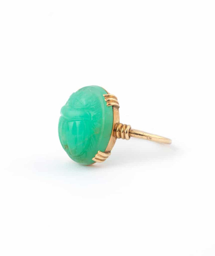Caillou Paris - Bague ancienne scarabee “Khepri” gauche