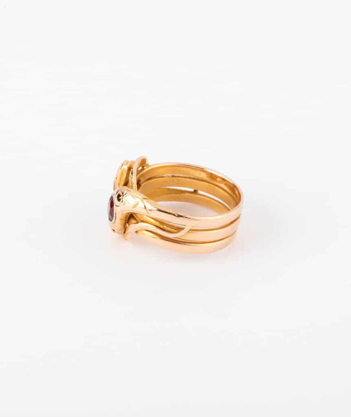 Caillou Paris - Bague ancienne serpent Sian profil gauche