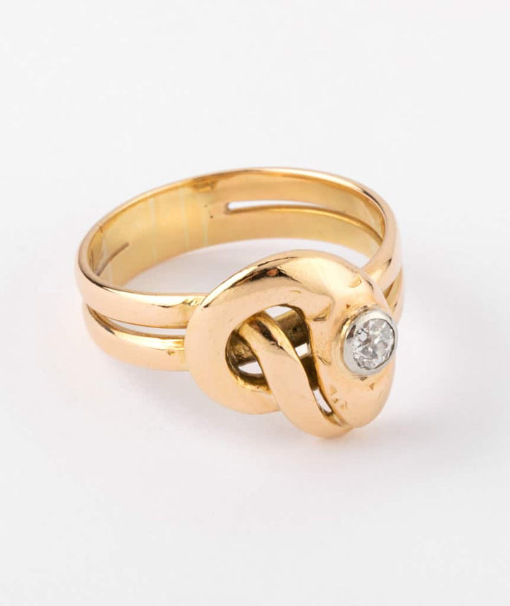 Caillou Paris - Bague ancienne serpent or Auni detail