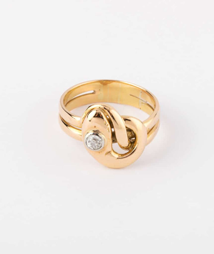 Caillou Paris - Bague ancienne serpent or Auni face 2