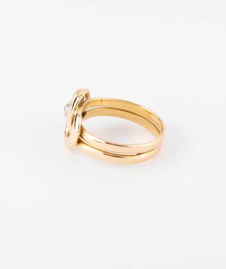 Caillou Paris - Bague ancienne serpent or Auni profil gauche