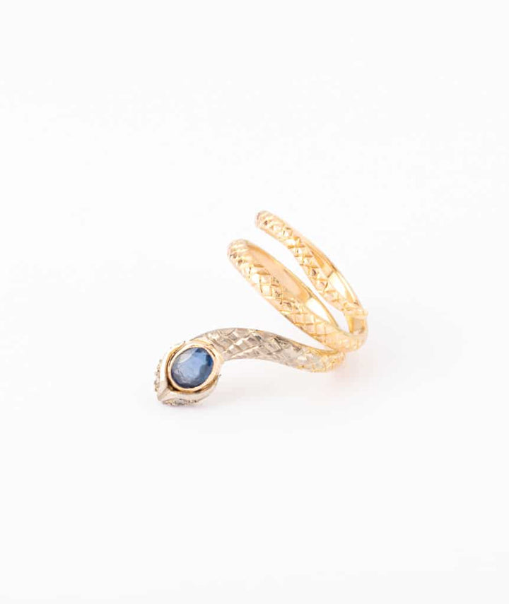 Caillou Paris - Bague ancienne serpent or Kiet bas 2