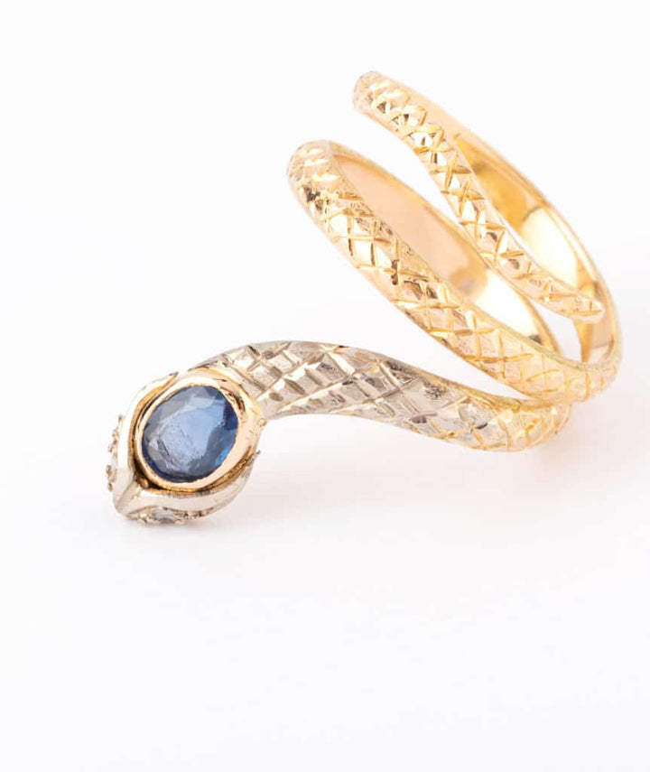 Caillou Paris - Bague ancienne serpent or Kiet detail