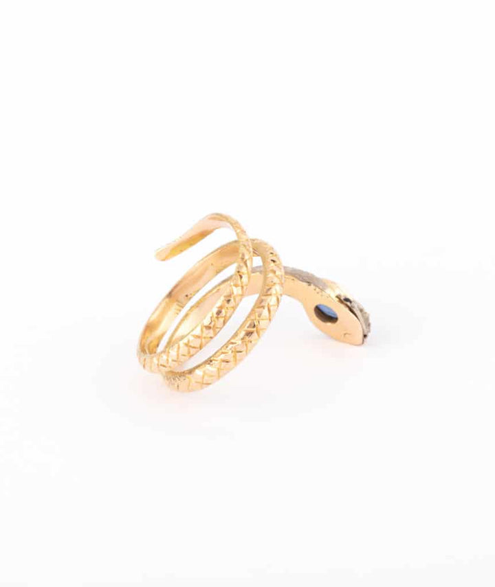 Caillou Paris - Bague ancienne serpent or Kiet dos 2