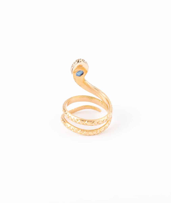Caillou Paris - Bague ancienne serpent or Kiet dos