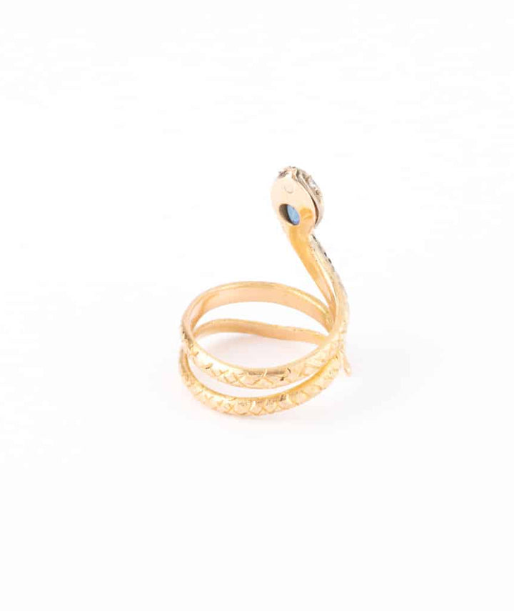Caillou Paris - Bague ancienne serpent or Kiet profil