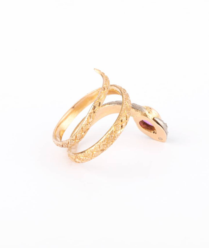 Caillou Paris - Bague ancienne serpent rubis Kalina cote