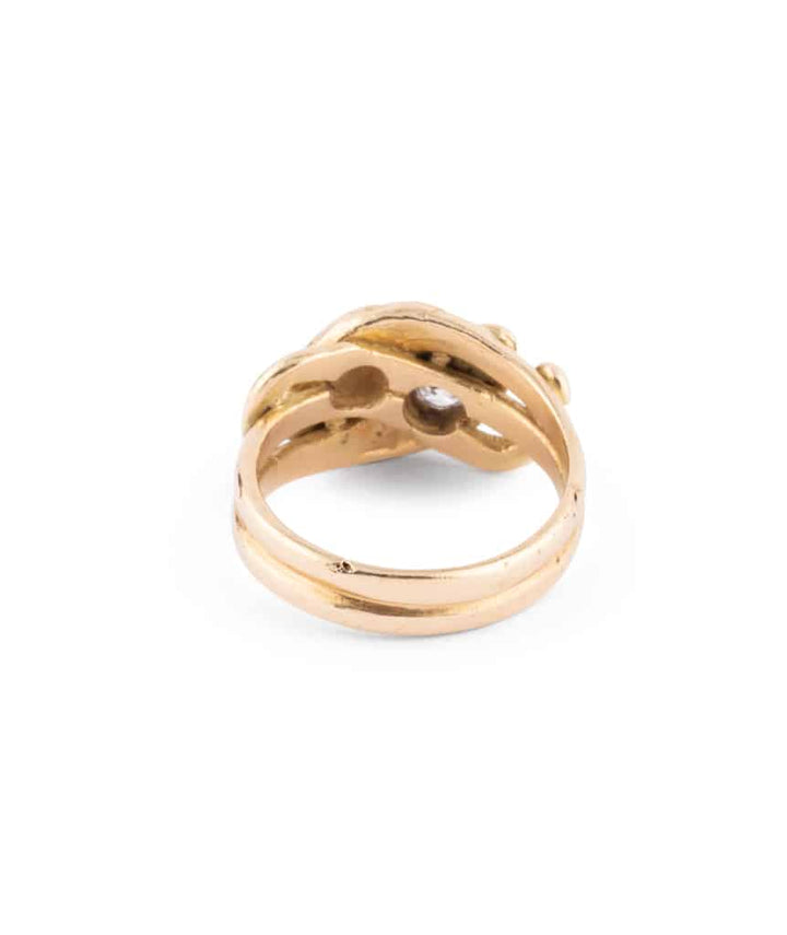 Caillou Paris Bague Ancienne Serpents Or Et Diamants Orea Dos