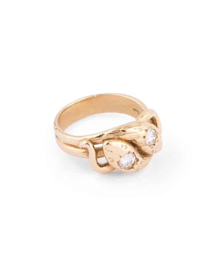 Caillou Paris Bague Ancienne Serpents Or Et Diamants Orea Droite