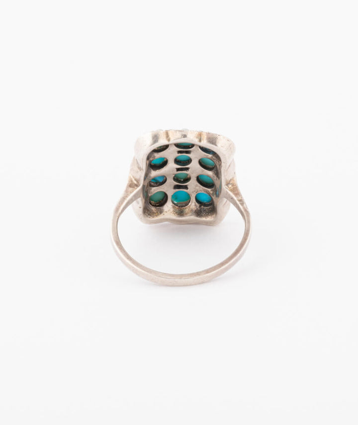 Caillou Paris Bague Ancienne Turquoise %22manja%22 Dos