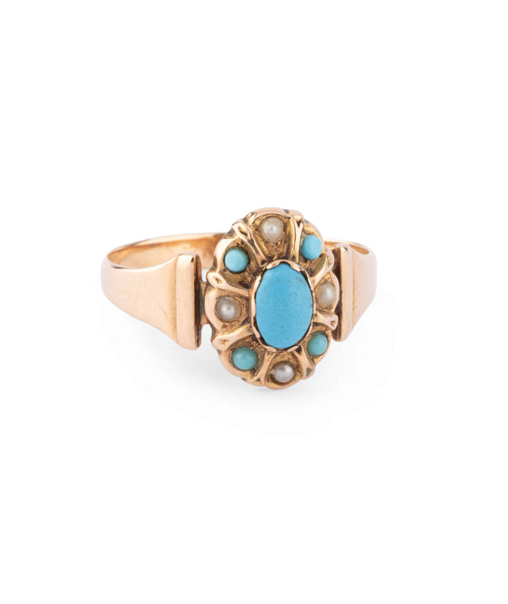 Caillou Paris Bague Ancienne Turquoises Erno Gros Plan