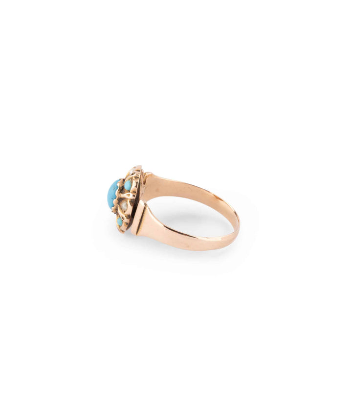 Caillou Paris Bague Ancienne Turquoises Erno Profil Gauche
