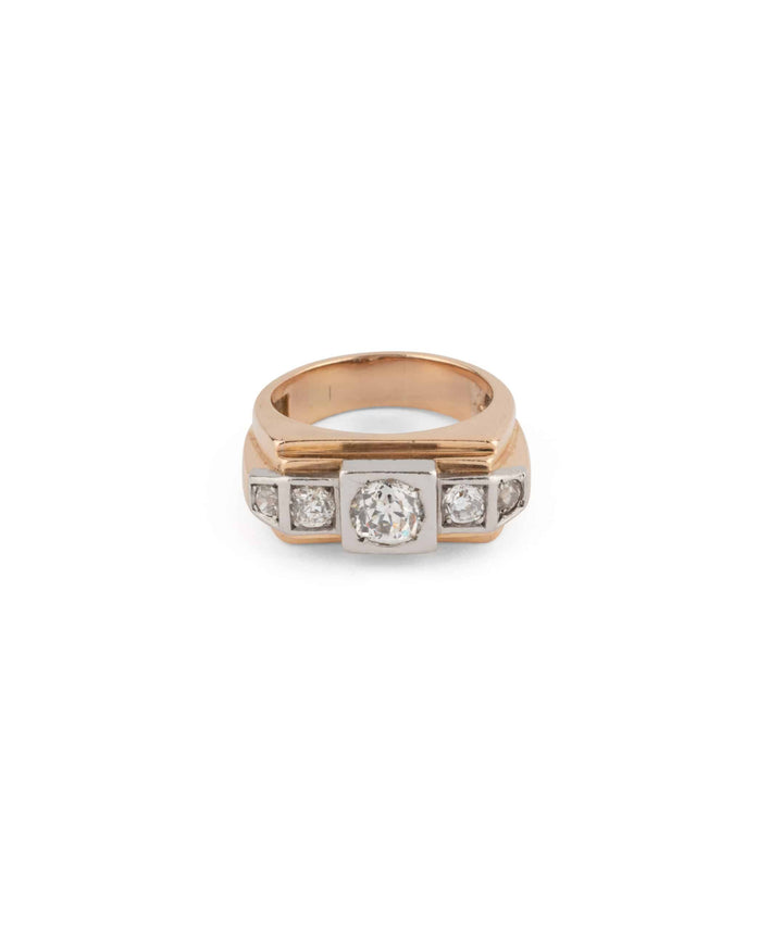 Caillou Paris Bague chevaliere Tank diamants Chlomi