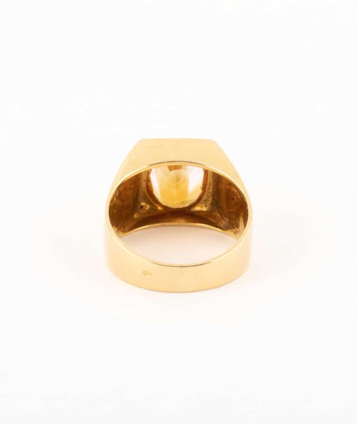 Caillou Paris - Bague chevaliere ancienne citrine Fran dos
