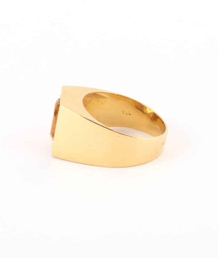 Caillou Paris - Bague chevaliere ancienne citrine Fran profil gauche