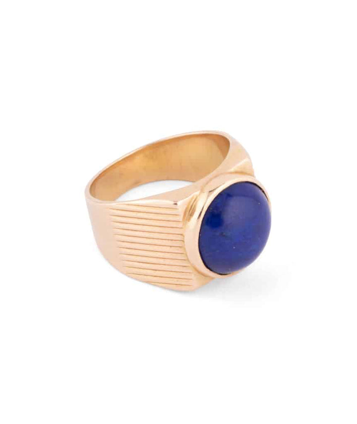 Caillou Paris Bague Chevalière Ancienne Lapis Lazuli Charvi Droite