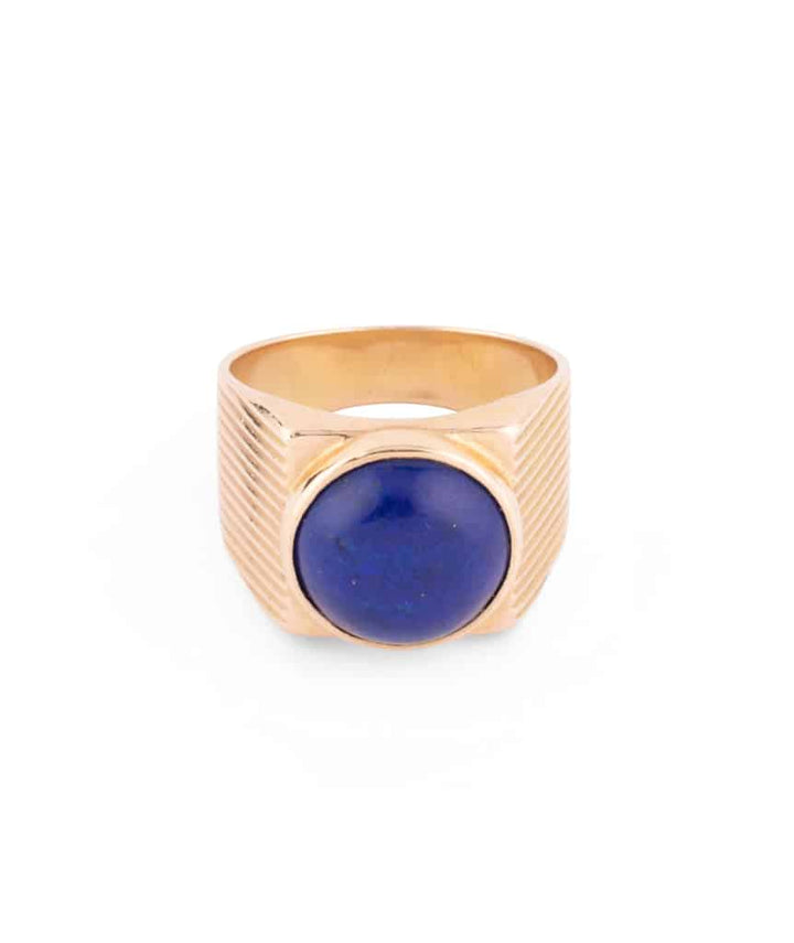 Caillou Paris Bague Chevalière Ancienne Lapis Lazuli Charvi Face