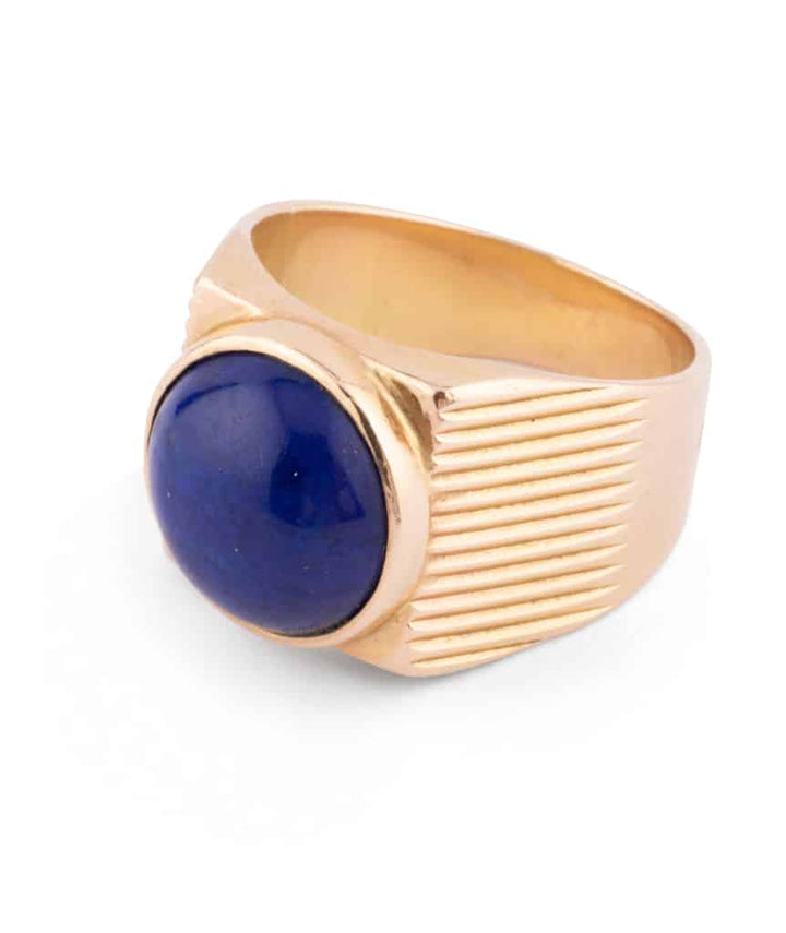 Caillou Paris Bague Chevalière Ancienne Lapis Lazuli Charvi Gros Plan 2