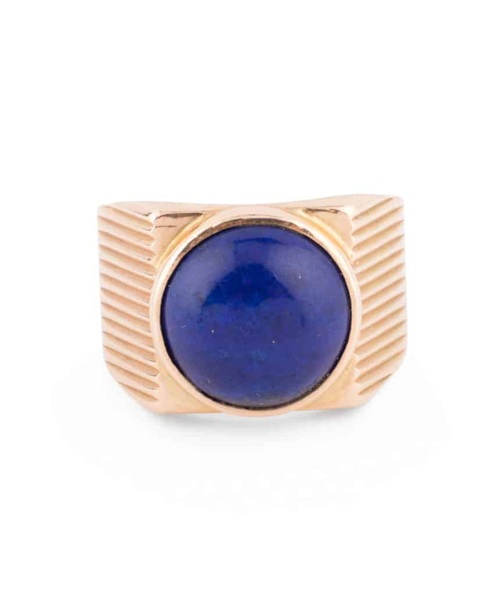 Caillou Paris Bague Chevalière Ancienne Lapis Lazuli Charvi Gros Plan