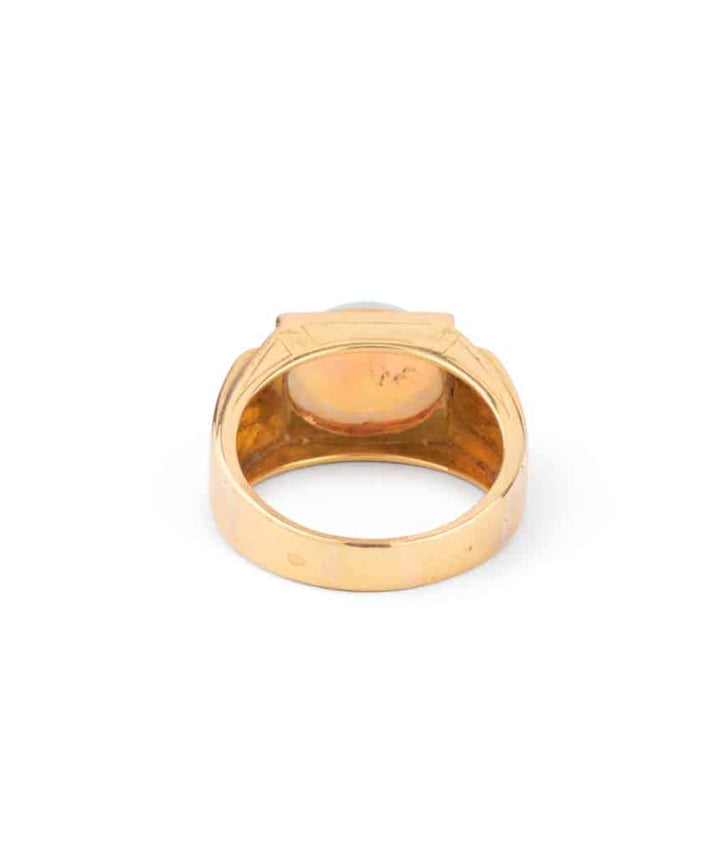 Caillou Paris Bague Chevaliere Ancienne Opale Marfa Dos