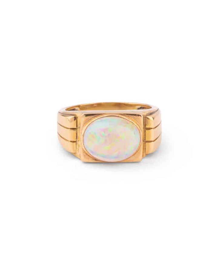 Caillou Paris Bague Chevaliere Ancienne Opale Marfa