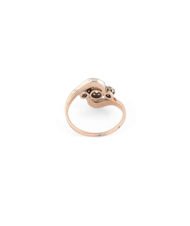 Caillou Paris Bague De Fiancailles Ancienne Diamants Bala Dos
