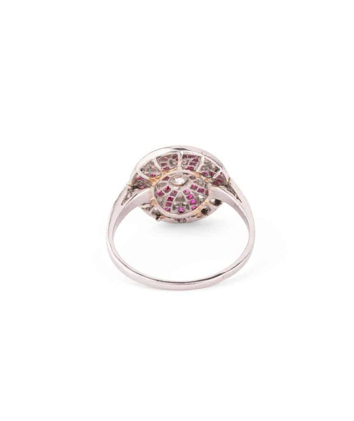 Caillou Paris Bague De Fiançailles Ancienne Diamants Et Rubis Pauly Dos