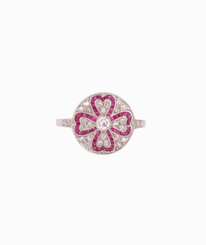 Caillou Paris Bague De Fiançailles Ancienne Diamants Et Rubis Pauly