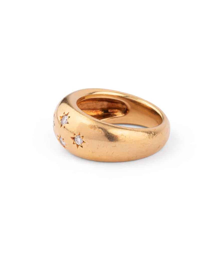 Caillou Paris Bague Dome Ancienne Diamants Aqila Profil Gauche