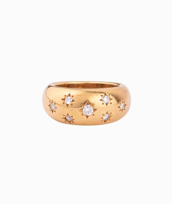 Caillou Paris Bague Dome Ancienne Diamants Aqila