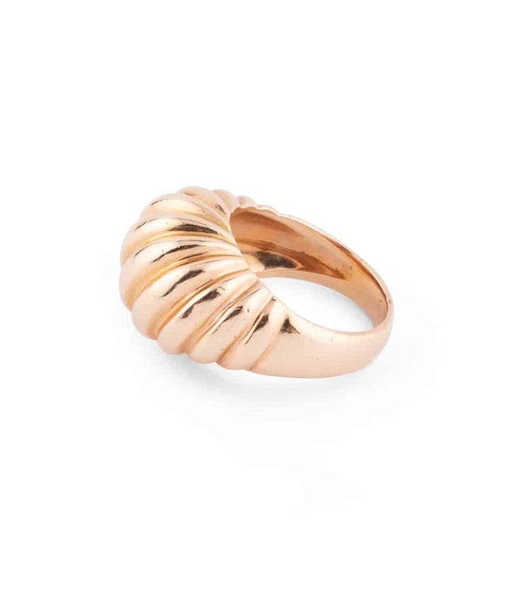 Caillou Paris Bague Dome Ancienne Or Bijal Profil Gauche