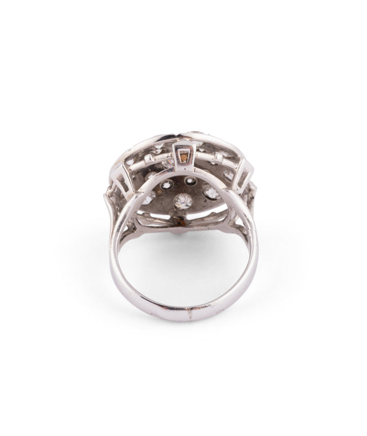 Caillou Paris Bague Dome Ancienne Or Et Diamants Rati Dos