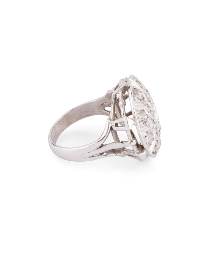 Caillou Paris Bague Dome Ancienne Or Et Diamants Rati Profil