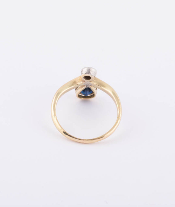 Caillou Paris Bague Duchesse Ancienne Saphir Et Diamant Valia Dos