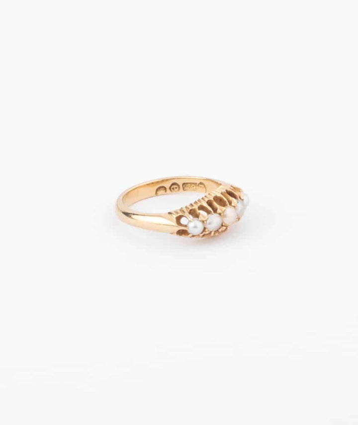 Bague jarretière perles "Dana" droite