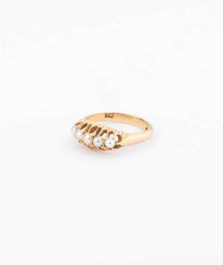 Bague jarretière perles "Dana" gauche
