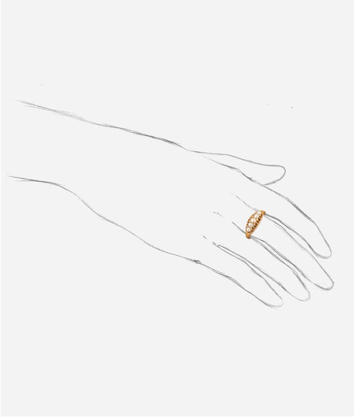 Bague jarretière perles "Dana" porter