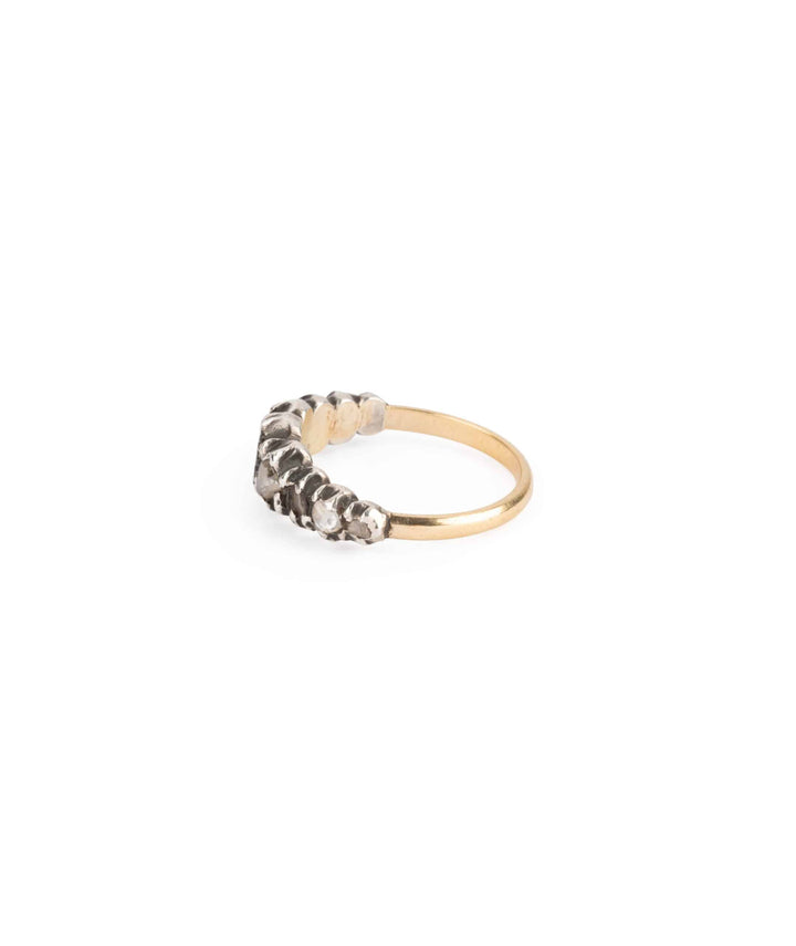 Caillou Paris Bague Jarretiere Ancienne Diamants Cado Profil Gauche
