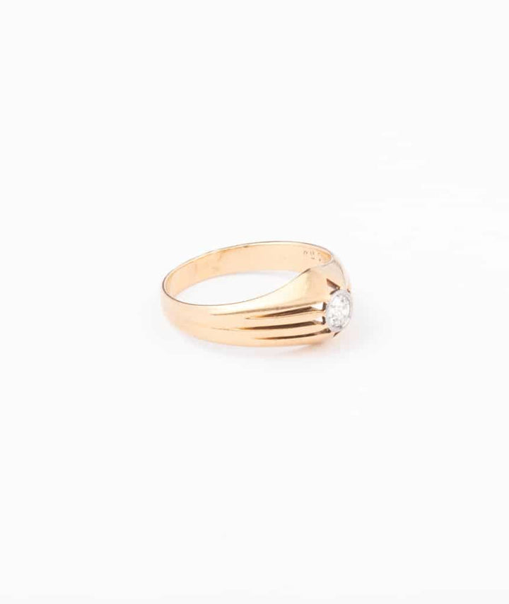 Caillou Paris - Bague jonc ancien diamant "Chiheb" droite