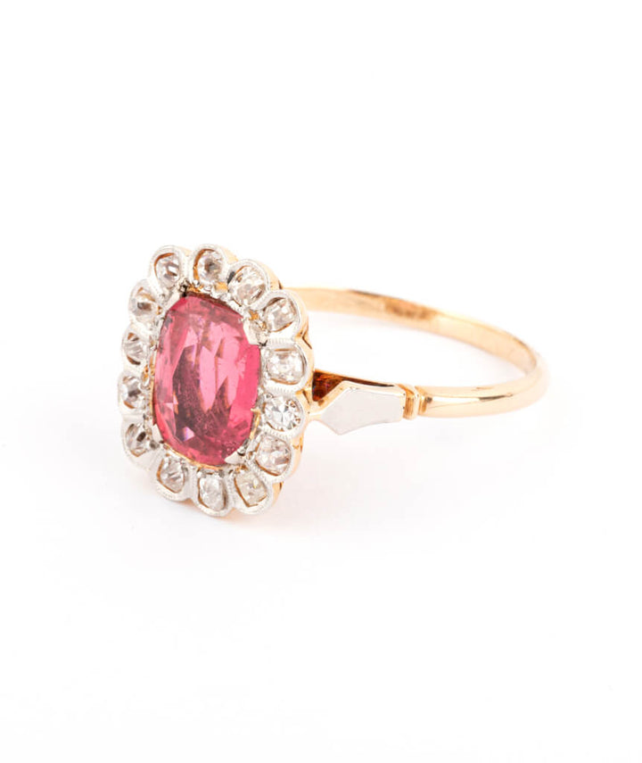 Bague marguerite ancienne tourmaline Vismay - Caillou Paris