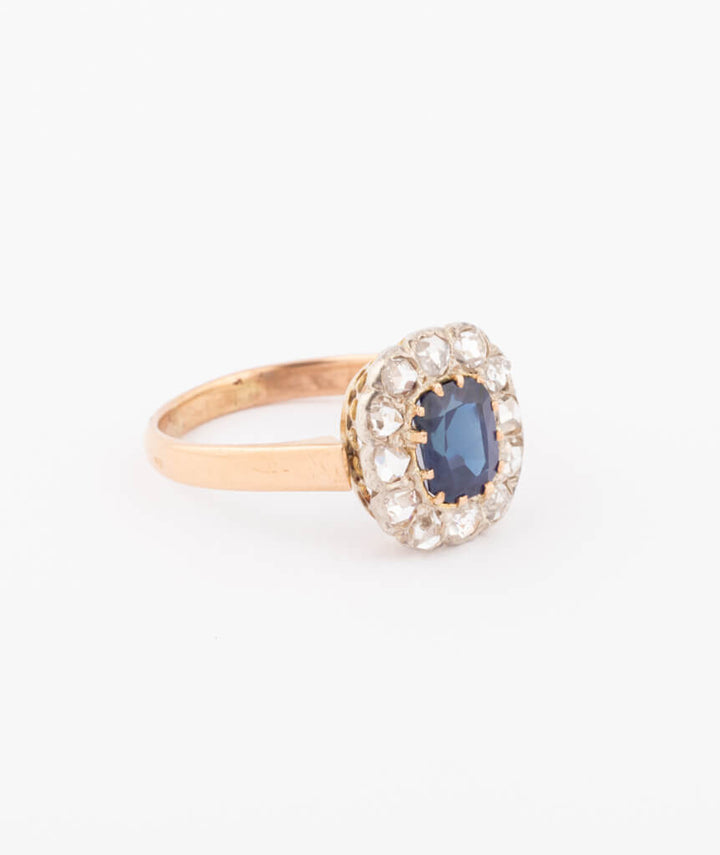 Caillou Paris Bague Marguerite Ancienne Saphir %22arka%22 Droite