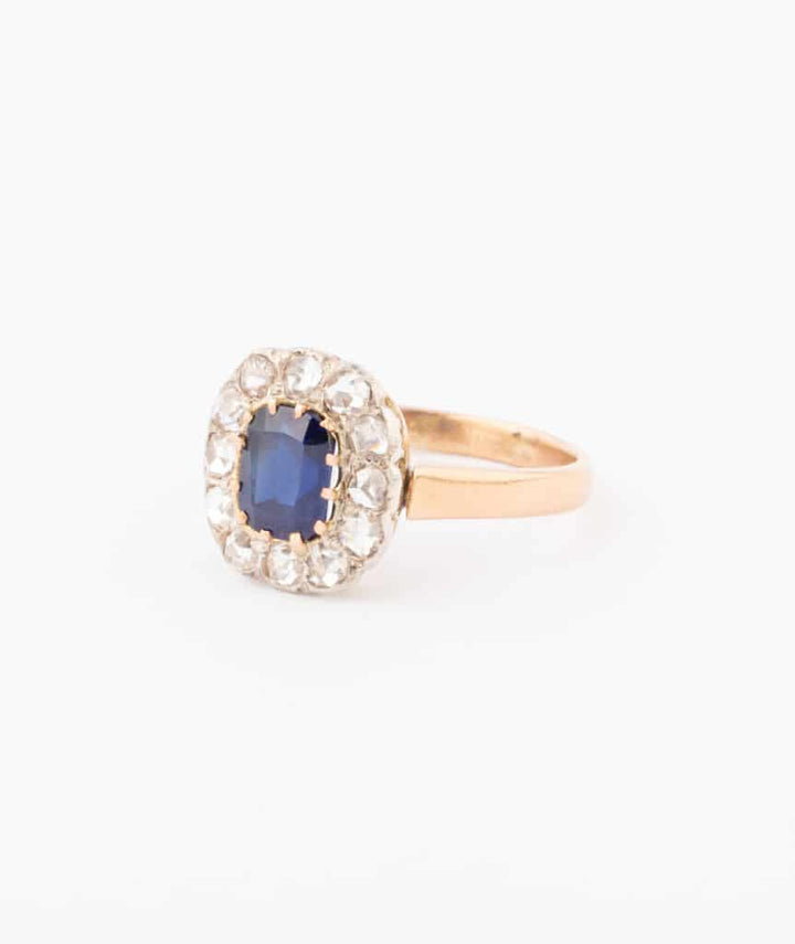 Caillou Paris Bague Marguerite Ancienne Saphir %22arka%22 Gauche