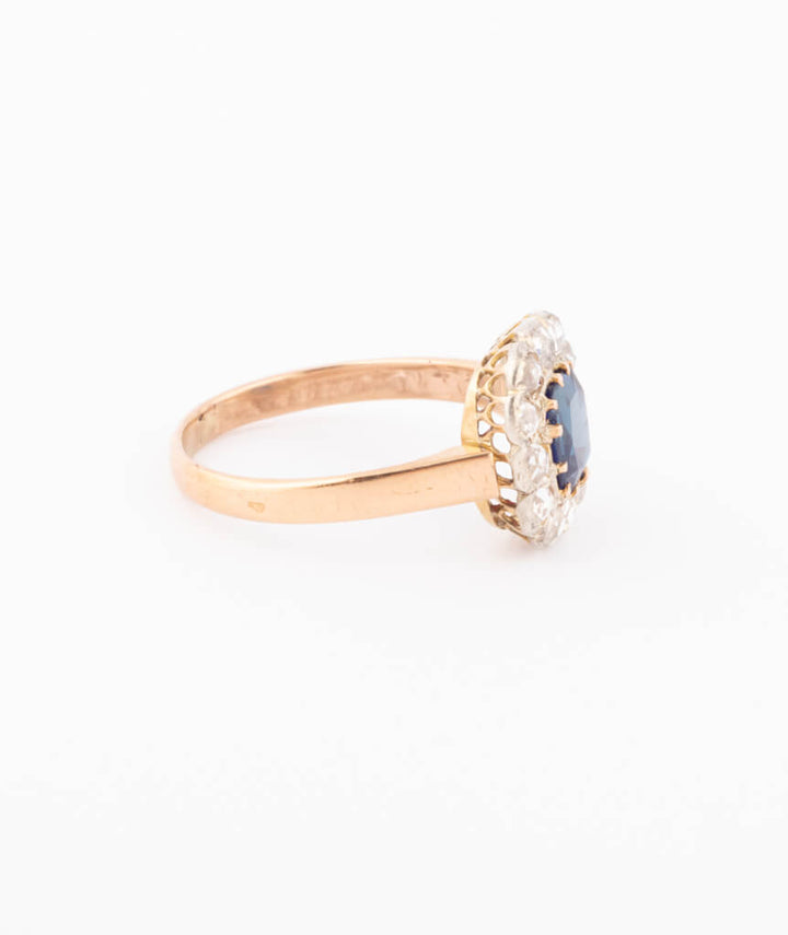 Caillou Paris Bague Marguerite Ancienne Saphir %22arka%22 Profil Droit