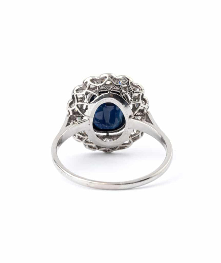Caillou Paris - Bague marguerite ancienne saphir "Haila" dos
